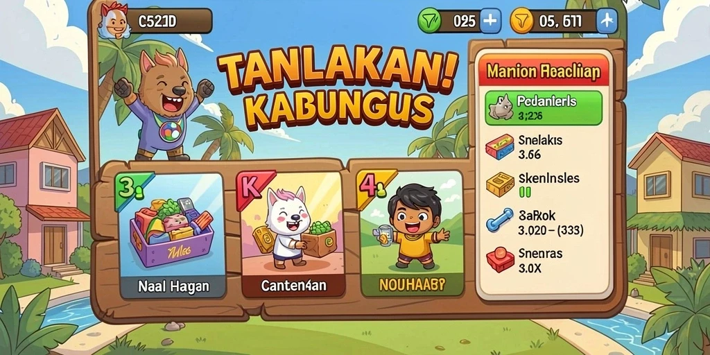 Tangkapan layar menunjukkan antarmuka utama permainan yang menarik.